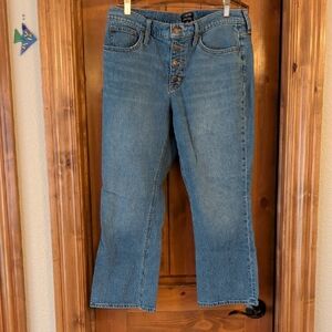 J. Crew Blue Denim Flare Crop Jeans